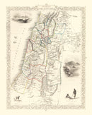 Vintage Map of Modern Palestine 1851