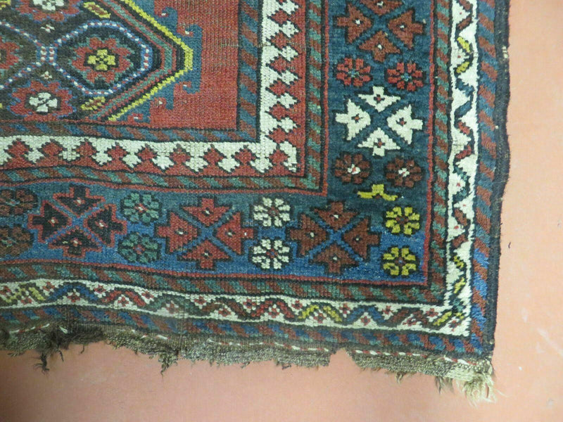 3' X 6' Antique 1920s Handmade Caucasian Karabagh Ganjeh Talesh Wool Rug Nice