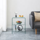 Tempered Clear Bent Glass Side Table Sofa Table, Multi Purpose Use, Premium Tempered Glass - Transparent by Unique Piece Furniture
