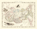 Vintage Map of Russia in Asia 1851