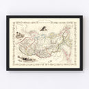 Vintage Map of Russia in Asia 1851