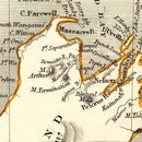 Vintage Map of New Zealand 1851