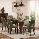 Upholstered Dining Chair With Curved Legs (Set of 2) - Green by HouseOfZazla