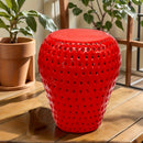 Strawberry Fruit Stool, 13.4" Oversized Resin Stool by HouseOfZazla
