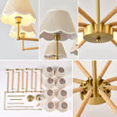 8-Light Rope and Fabric Shade Gold Chandelier by HouseOfZazla