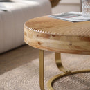 Modern Round Coffee Table With Wooden Carving Pattern by Unique Piece Furniture
