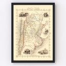Vintage Map of Chile & La Plata 1851