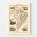 Vintage Map of Brazil 1851