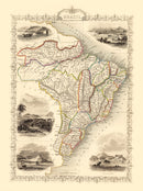Vintage Map of Brazil 1851