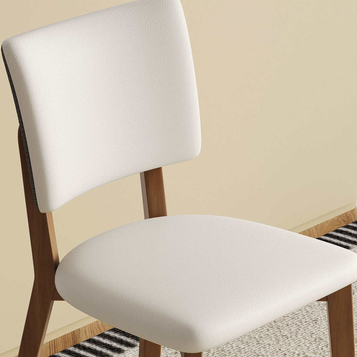 Dining Chair (Set of 2) - White / Deep Walnut, photo 6 of 11