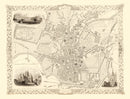Vintage Map of Bath, United Kingdom 1851
