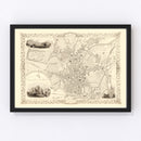 Vintage Map of Bath, United Kingdom 1851