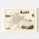 Vintage Map of Aberdeen, Scotland 1851