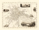 Vintage Map of Aberdeen, Scotland 1851