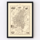 Vintage Map of Belfast, United Kingdom 1851