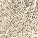 Vintage Map of Bradford & Yorkshire, United Kingdom 1851