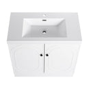 Contemporary Freestanding Bathroom Vanity With Resin Sink & Soft-Close Cabinet Doors by HouseOfZazla
