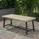 Equilibrium Outdoor Dining Table with Wooden Frame and Slat Top by HouseOfZazla
