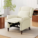 Push Back Recliner Chair Upholstered With Classic Wing Back And Solid Gourd-Shaped Legs by HouseOfZazla