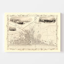 Vintage Map of Brighton, United Kingdom 1851