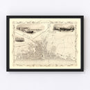 Vintage Map of Brighton, United Kingdom 1851