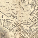 Vintage Map of Bristol & Clifton, United Kingdom 1851