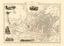 Vintage Map of Bristol & Clifton, United Kingdom 1851