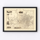 Vintage Map of Bristol & Clifton, United Kingdom 1851