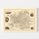 Vintage Map of Brussels, Belgium 1851