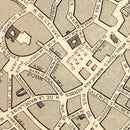 Vintage Map of Brussels, Belgium 1851