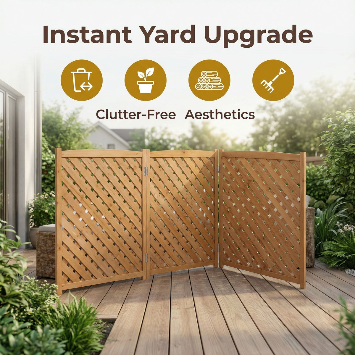 Outdoor 3 Panel Air Conditioner Fence Screen, photo 12 of 19