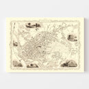 Vintage Map of Exeter, United Kingdom 1851