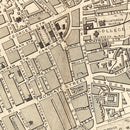 Vintage Map of Glasgow, Scotland 1851