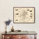 Vintage Map of Leeds, United Kingdom 1851