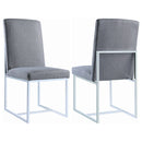 Upholstered Dining Chair Set With Base (Set of 2) - Gray by HouseOfZazla