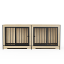 Dog Crate Furniture with Two Combined Rooms