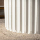 White Scalloped Round Coffee Table Set: Nesting Design, Elegant Curved-Edge Shape by HouseOfZazla