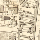 Vintage Map of Perth, Scotland 1851