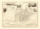 Vintage Map of Perth, Scotland 1851