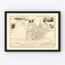 Vintage Map of Perth, Scotland 1851
