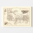 Vintage Map of Plymouth, United Kingdom 1851