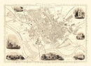 Vintage Map of Preston, United Kingdom 1851