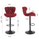 Set of 2 Bar Stools with Powder Footrest and Base