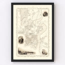 Vintage Map of Southampton, United Kingdom 1851