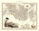 Vintage Map of Boston, Massachusetts 1851