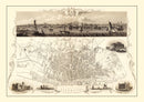 Vintage Map of Liverpool, United Kingdom 1851