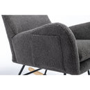 35.5 inch Rocking Chair with Pocket, Soft Teddy Fabric Rocking Chair for Nursery, Comfy Wingback Glider Rocker with Safe Solid Wood Base for Living Room Bedroom Balcony (greg)