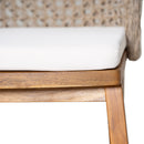 3-Piece Outdoor Dining Set with Teak Finish Acacia Wood Table & Wicker Chairs by HouseOfZazla
