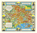 Vintage Map of Melbourne, Australia 1934
