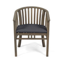 Outdoor Wooden Dining Chairs With Cushions (Set of 2)